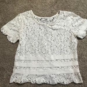 White Lace Crop Top